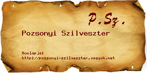 Pozsonyi Szilveszter névjegykártya