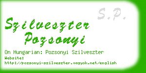 szilveszter pozsonyi business card